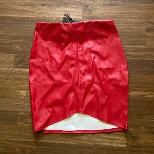 Red mini skirt